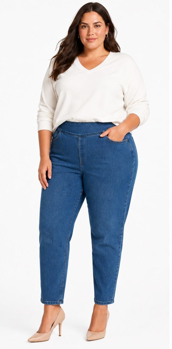 Isaac Mizrahi Live Divine Denim Pull-On Slim Crop Jeans Women’s 26W Indigo NWOT